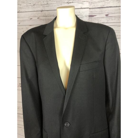 West End Blazer striped in black one button closing lined size 42 - Picture 5 of 12